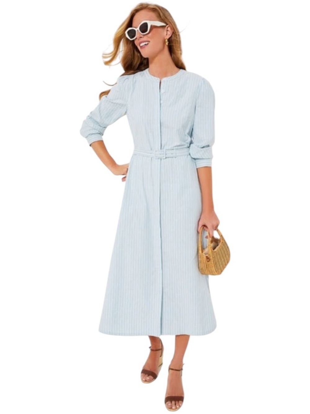 NEW Tuckernuck Catherine dress. Slate Blue Stripe. S. NWT - Picture 1 of 9